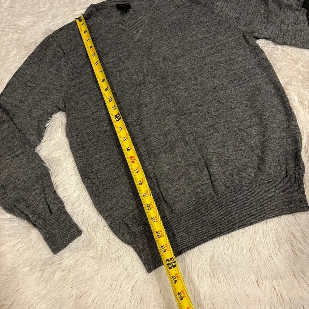 J. Crew Men’s Cotton Crew Neck Raglan Sweater Gray Size Small